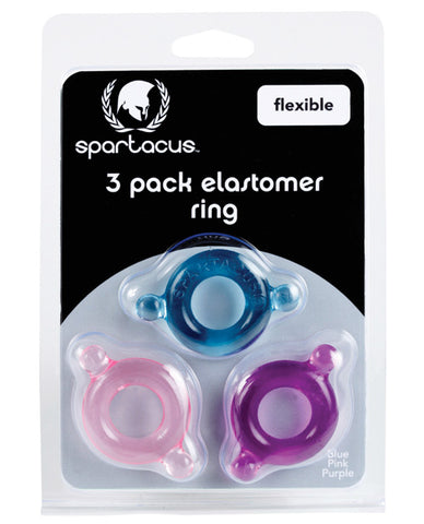 Spartacus Elastomer Cock Ring Set - Pack Of 3