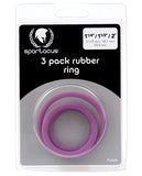 Spartacus Rubber Cock Ring Pack Of 3