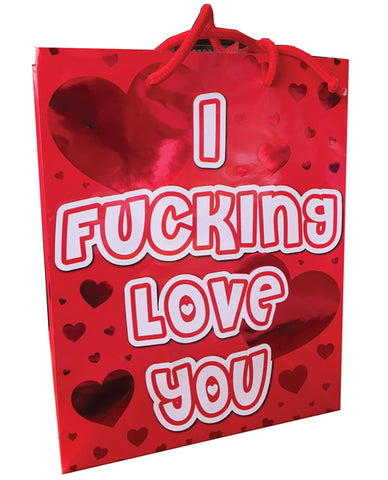 I Fucking Love You Red Heart Foil Gift Bag