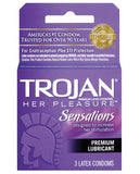 Trojan Her Pleasure Condoms - Box Of 3