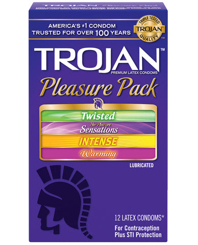 Trojan Pleasure Condoms - Asst. Box Of 12