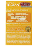 Trojan Stimulations Ecstasy Ribbed Condoms - Box Of 10