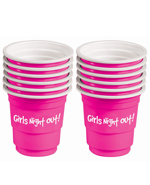 Girls Night Out! Bachelorette Plastic Shot Glasses - Pink Set Of 12