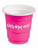 Girls Night Out! Bachelorette Plastic Shot Glasses - Pink Set Of 12