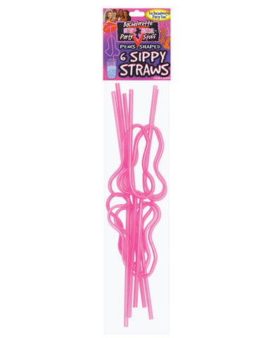 Bachelorette Penis Sippy Straws - Pack Of 6