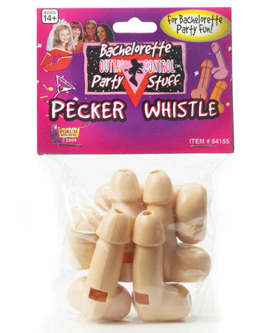 Bachelorette Pecker Whistles - Pack Of 6