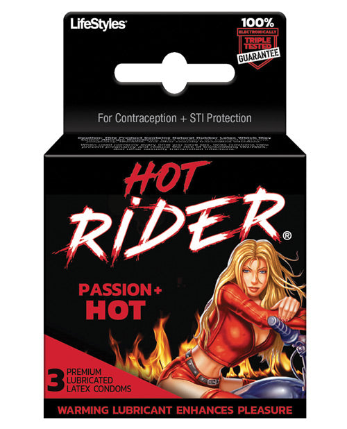 Contempo Hot Rider Hot Condom Pack - Pack Of 3