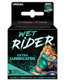 Contempo Wet Rider Extra Lubricated Condom Pack - Pack Of 3