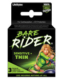 Contempo Bare Rider Thin Condom Pack - Pack Of 3