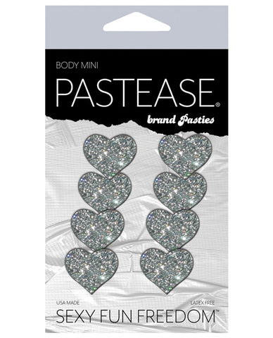 Pastease Mini Glitter Hearts - Silver Pack Of 8