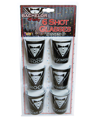 Bachelor Party Shot Glasses - Asst. Pack Of 6