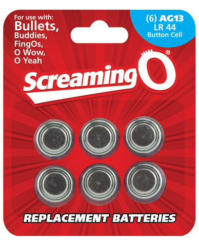 Screaming O Ag13 Batteries - Sheet Of 6 (bullet, Owow, Fingo, Bullet Buddies, O Gee)