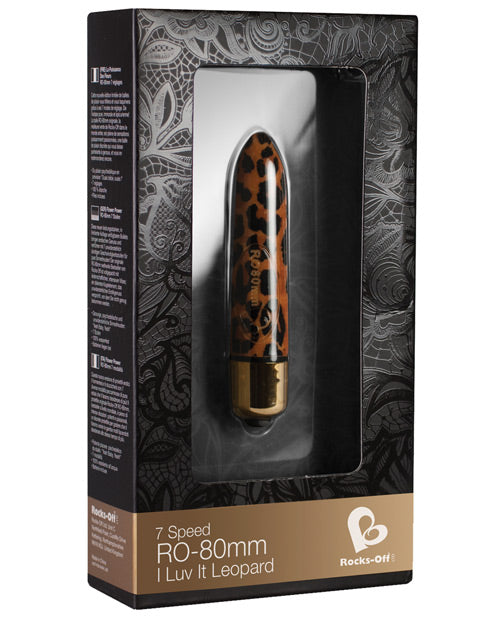 Rocks Off I Luv It Leopard Colored Ro-80 Mm Bullet - 7 Speed Leopard Print