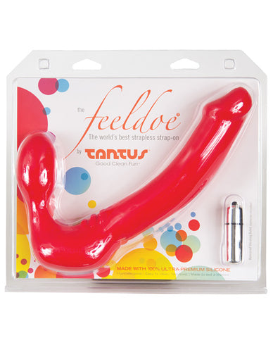 Tantus Vibrating Silicone Feeldoe More - Red