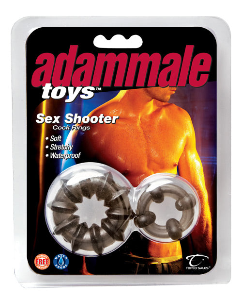 Adam Male Toys Sex Shooter Cock Rings - Smoke