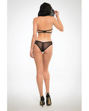 Adore Hooded Lace Bra & Panty Black