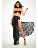 Adore Lace Bandeau Top & Skirt Black