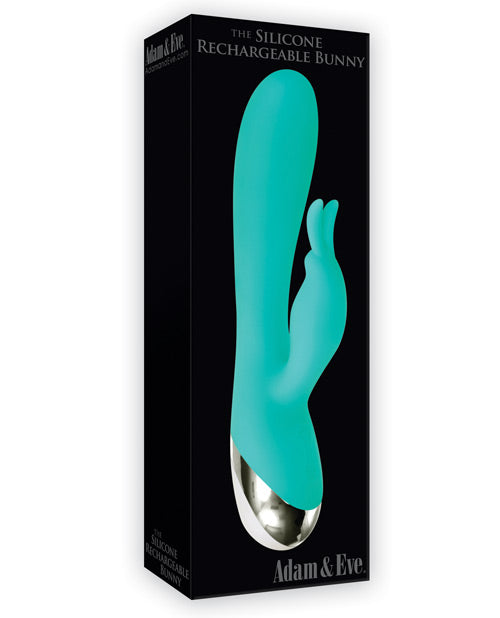 Adam & Eve Silicone Rechargeable Rabbit - Teal