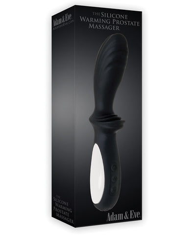 Adam & Eve Silicone Warming Prostate Massager - Black