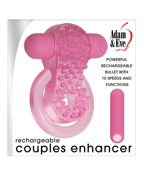 Adam & Eve Couples Enhancer Rechargeable Cock Ring - Pink