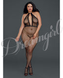 Fishnet Halter Bodystocking Black Qn