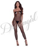 Simply Sexy Convertible Diamond Pattern Open Crotch Bodystocking - Doubles As Crop Top- Os