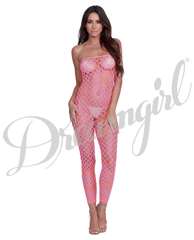 Simply Sexy Convertible Diamond Pattern Open Crotch Bodystocking - Doubles As Crop Top- Os