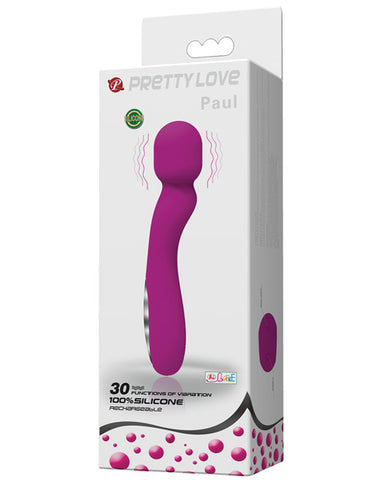 Pretty Love Paul Usb Rechargeable Wand - Fuchsia