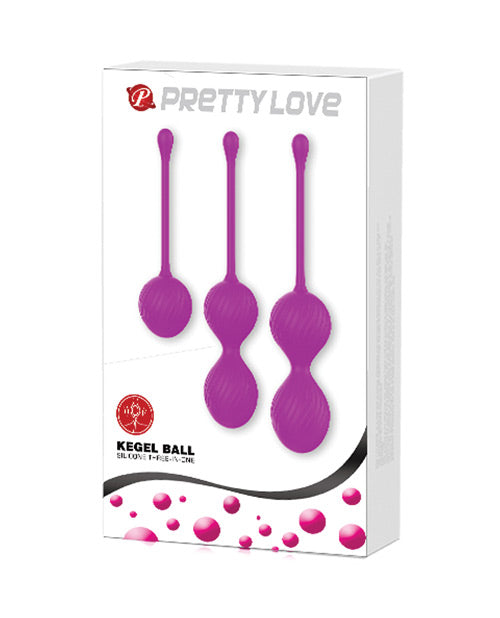 Pretty Love Three-in-one Kegel Set - Fuchsia