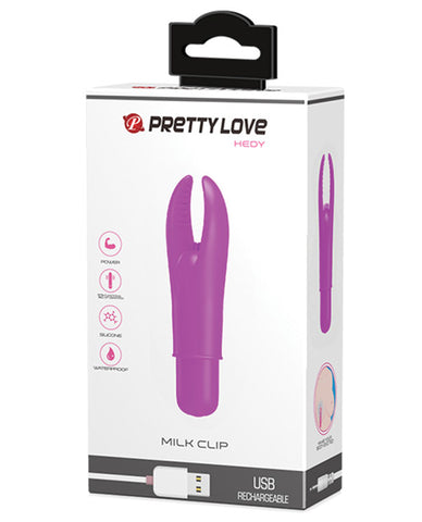 Pretty Love Hedy Milk Clip Vibrator - 12 Function Fuchsia