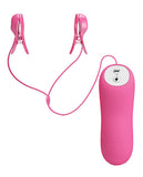 Romantic Wave Electro Shock Vibrating Nipple Clamps - Rose