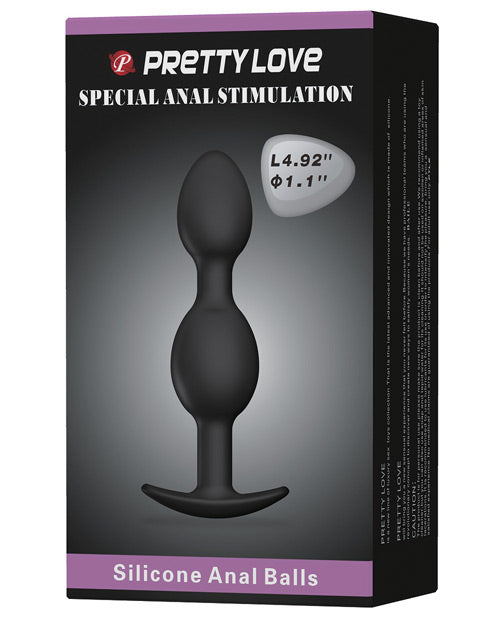 Pretty Love Silicone Anal Plug W/ball - Black