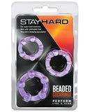 Blush Stay Hard Beaded Cock Rings - Pack 3