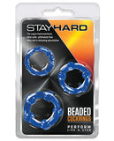 Blush Stay Hard Beaded Cock Rings - Pack 3