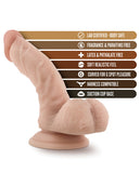 Blush Silicone Willy's 6.5" Dildo W-balls & Suction Cup - Vanilla