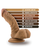 Blush Silicone Willy's 6.5" Dildo W-balls & Suction Cup - Mocha