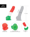 Addiction Leonardo 7" Dildo - Red-white-green