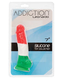 Addiction Leonardo 7" Dildo - Red-white-green