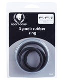 Spartacus Rubber Cock Ring Pack Of 3