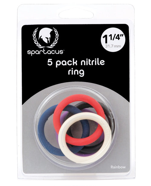 Spartacus Nitrile Cock Ring Set - Asst. Colors Pack Of 5