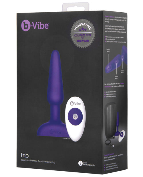 B-vibe Remote Trio Plug W/3 Motors -