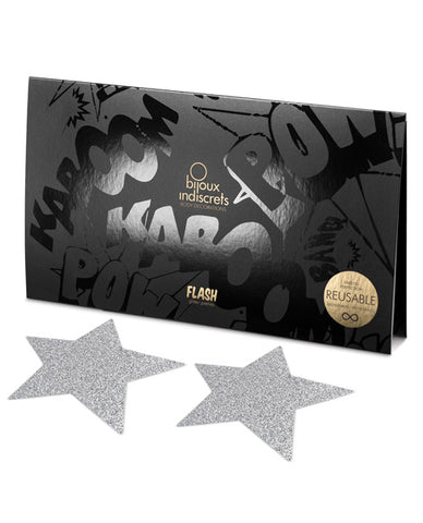 Bijoux Indiscrets Flash Star Pastie - Silver