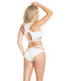 Racer Back Pull Over Bralette & Full Back Panty White O-s