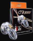 Cb-3000 3" Cock Cage & Lock Set - Clear