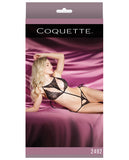 Fashion Scallop Stretch Lace Teddy W-side Ties Black O-s