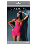Sleek Seamless Stretch Lace Net Dress W-front & Back Strappy Cutouts Neon Pink O-s