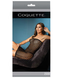 Sleek Seamless Stretch Net Tube Dress W-large Fishnet Pattern Black O-s