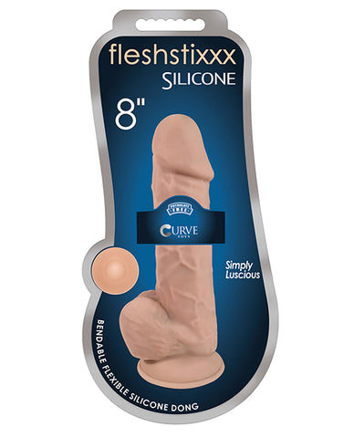 Curve Novelties Fleshstixxx 8" Dildo W-balls - Flesh