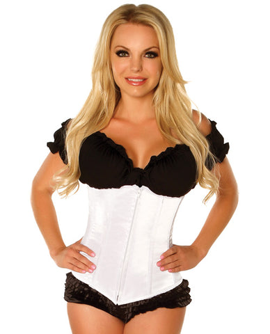 Underbust Corset W/zip Up Front White