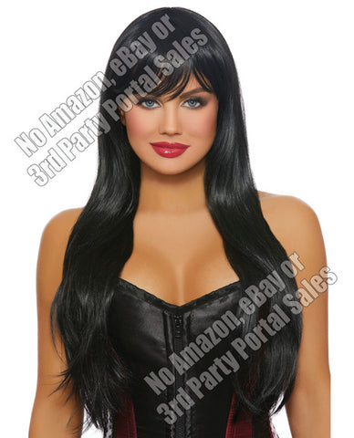 Long Straight Layered Wig - Black